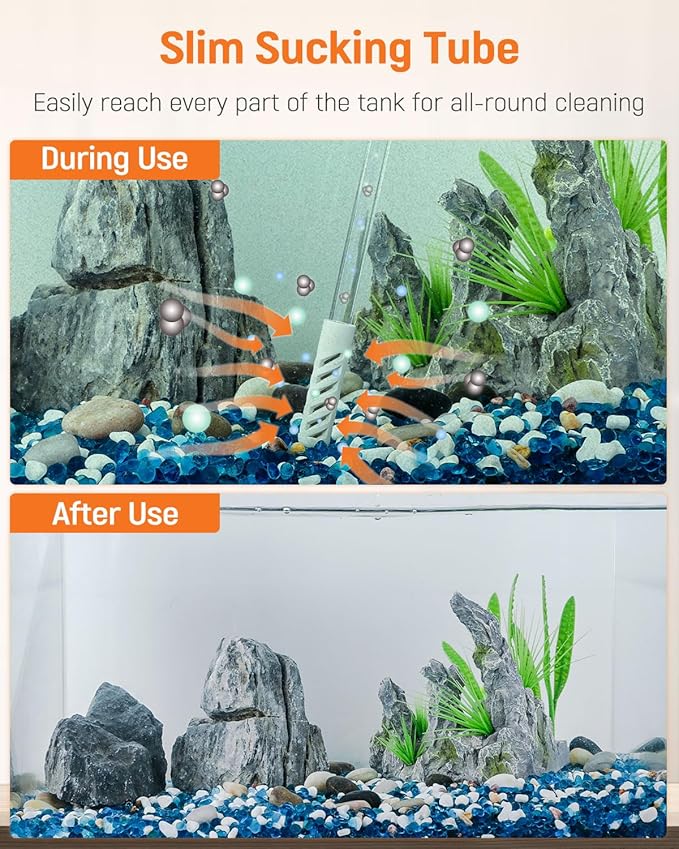 Pawfly 10 Gallon Aquarium Vacuum Gravel Cleaner, Manual Water Changer Siphon - Image 6