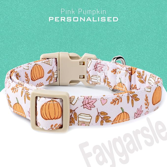 Faygarsle Fall Pumpkin and Leaves Pattern Dog Collar - Image 2
