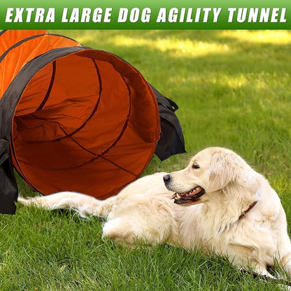 28 in 10 Foot Orange Extra Large Dog Agility Tunnel - Image 4