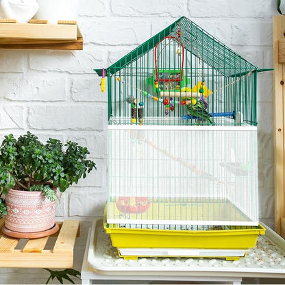 Adjustable Bird Cage Cover, 41-67‘’Bird Cage Seed Catcher Guard White Soft Airy - Image 5