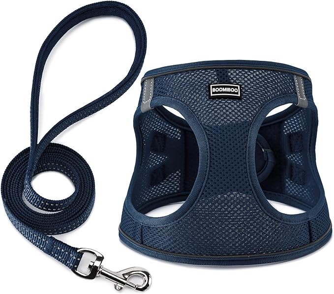 Dog Harness with Leash Set, No Pull Adjustable Reflective Step-in Puppy Pet by BOOMIBOO