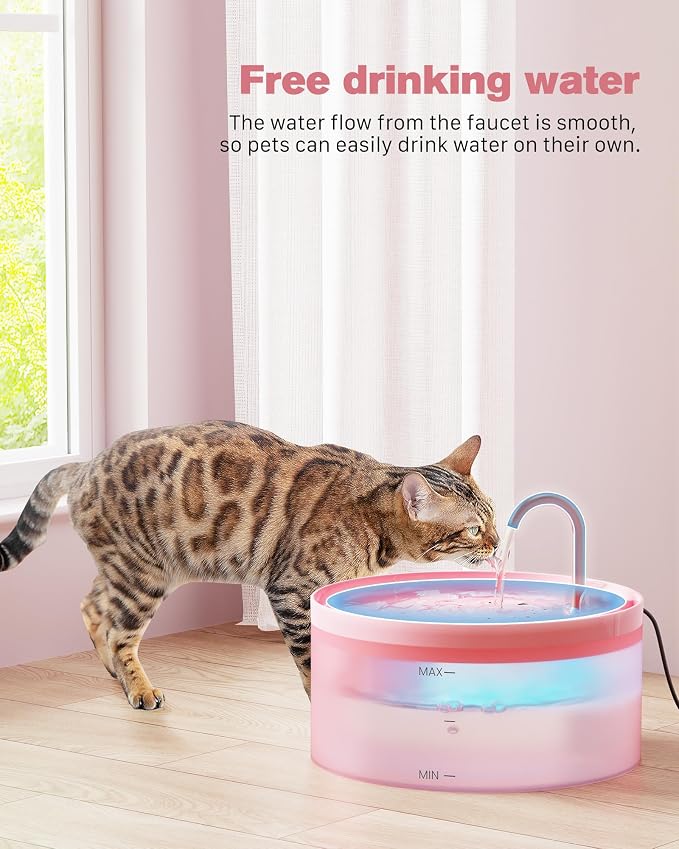 Pink Cat Water Fountain:with 6 Carbon Filters + 3 Sponge Filters - Image 7