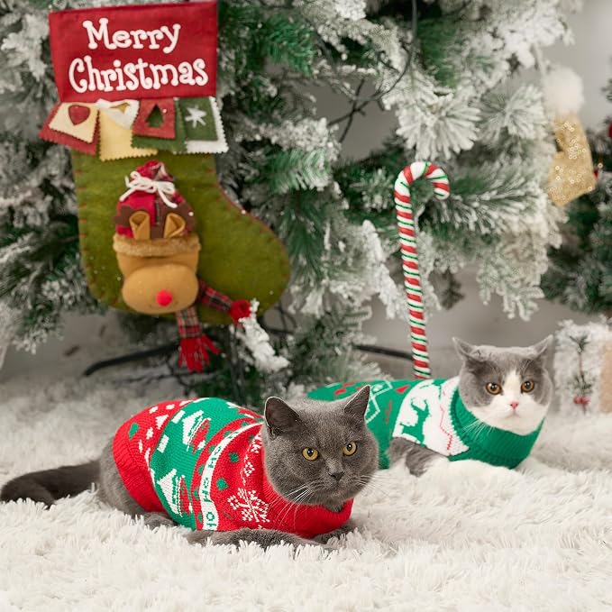 Stretchy Cat Christmas Sweater - Image 2