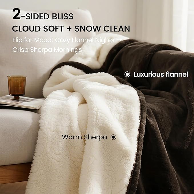gogobunny Waterproof Bed Blanket, Reversible Sherpa Fleece Throw Blanket - Image 3