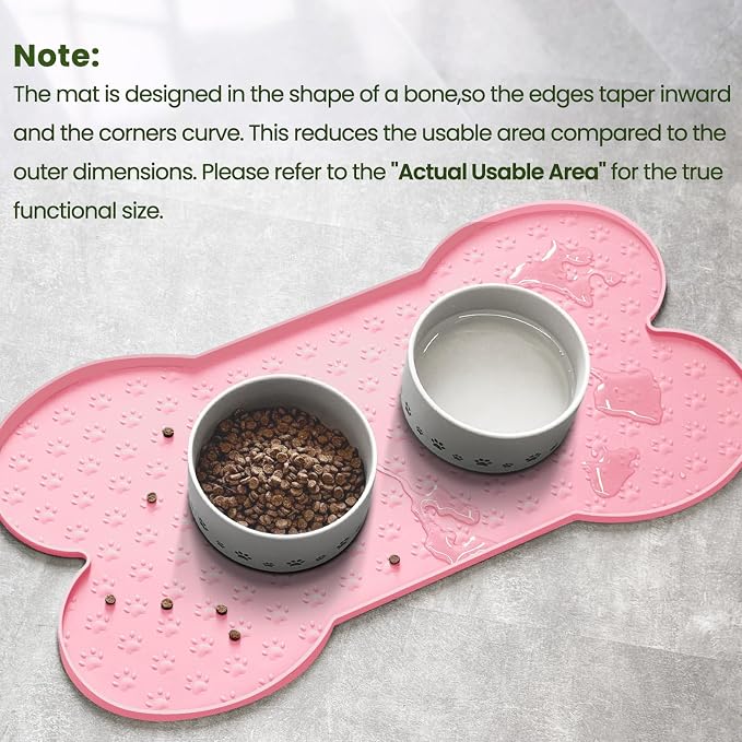 Dog Food Mat Anti-Slip Silicone Dog Bowl Mat Thicker Pet Placemat Waterproof - Image 4