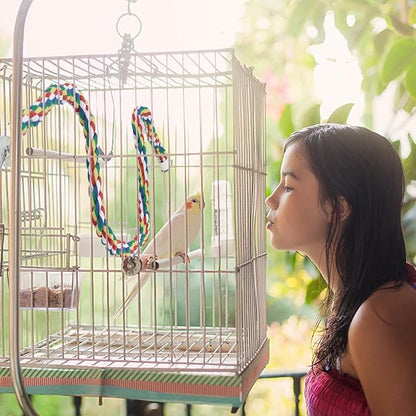 Bird Rope Perches for Parrots, Cockatiels, Budgie Cages Comfy Birds Colorful - Image 3