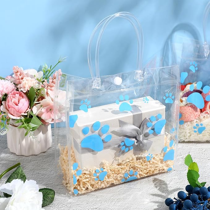 Teling 20 Packs Dog Paw Clear PVC Gift Bags - Image 3