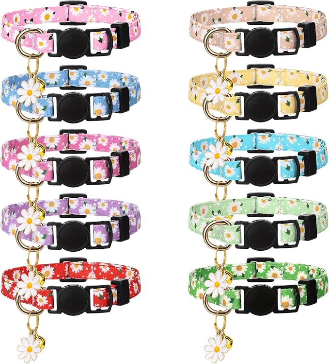 10 Pack Breakaway Cat Collars by Guiqulai