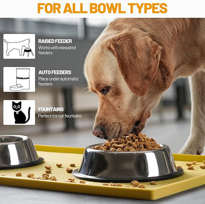 Hubulk Dog Feeding Mat, 100% Waterproof Food Grade Silicone Pet Food and Water - Image 6
