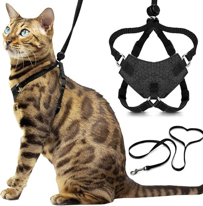Houdini™ Escape Proof Cat Harness and Leash Set by OutdoorBengal – Black by OutdoorBengal
