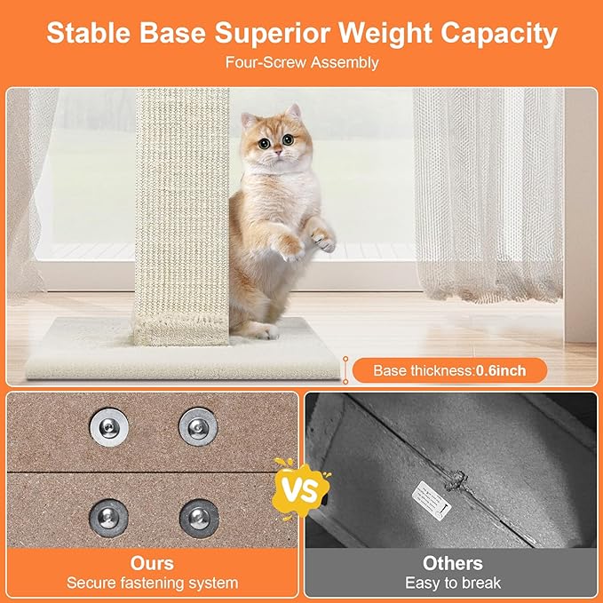 Cat Scratching Post 33 Inch Nature Sisal Cat Scratch Post - Image 5