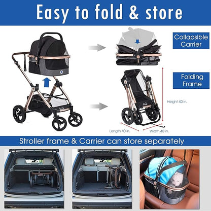 HPZ Pet Rover Prime 3-in-1 Luxury Dog/Cat Stroller - Image 6