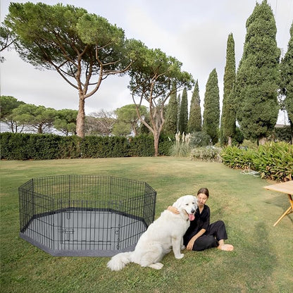 PETIME Foldable Metal Dog Exercise Pen/Pet Puppy Playpen Kennels Yard Fence - Image 6