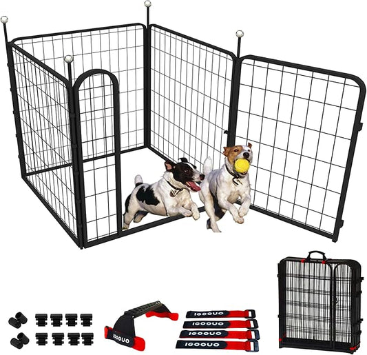 Portable Dog Crates & Playpen, Indoor/Outdoor, Easy-Carry Straps, One Door by IGOOUO