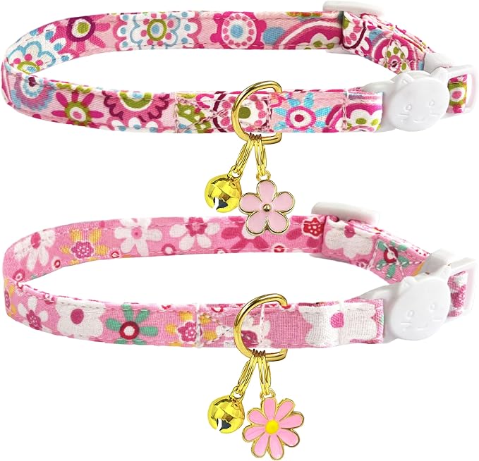 2 Pack Cotton Breakaway Cat Collars Set by Unknown