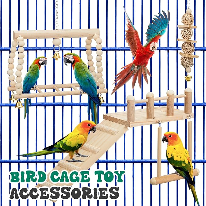 10 Pcs Parrot Swing Toys and Bird Perches Platform - Image 6