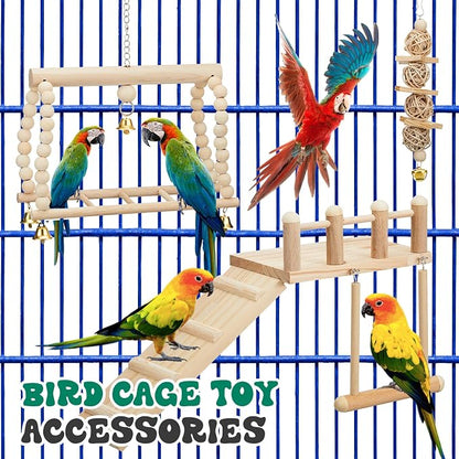10 Pcs Parrot Swing Toys and Bird Perches Platform - Image 6