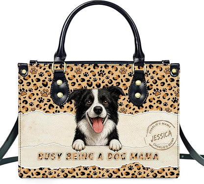Personalized Pet Mom Leather Handbag – Custom Name Dog Cat Photo Purse - Image 8