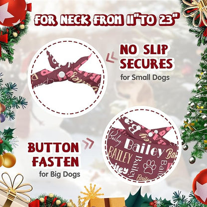 Personalized Dog Bandanas Custom Neckwear Name Button Anti-loosening Dog Scarf - Image 4