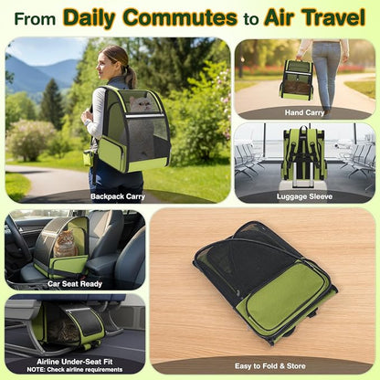 Cat Backpack Carrier for Travel Hiking: Expandable Foldable Breathable Mesh - Image 2