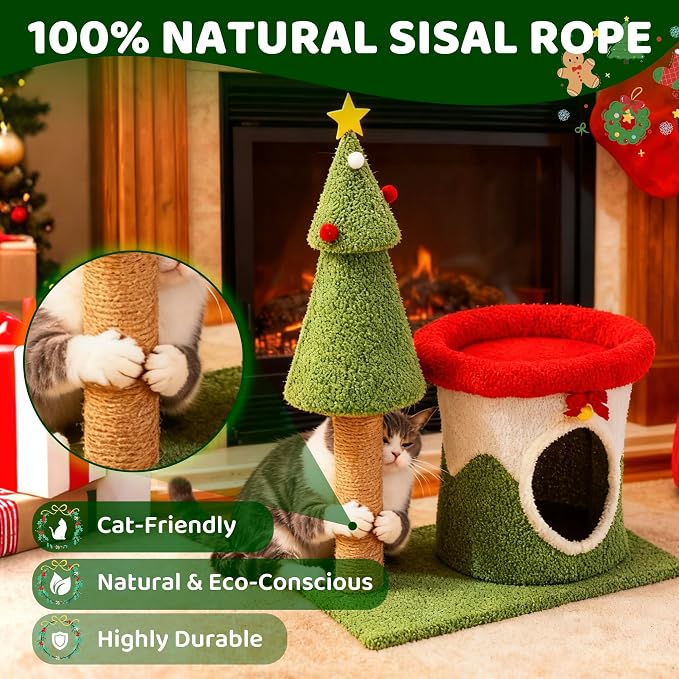 COSIEST 30in Christmas Cat Tree - Image 4