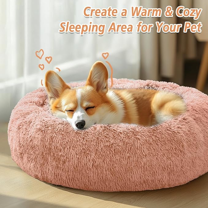JOLLYVOGUE Calming Dog Bed Medium Size Dog, Anti-Anxiety Donut Medium Pet Bed - Image 4