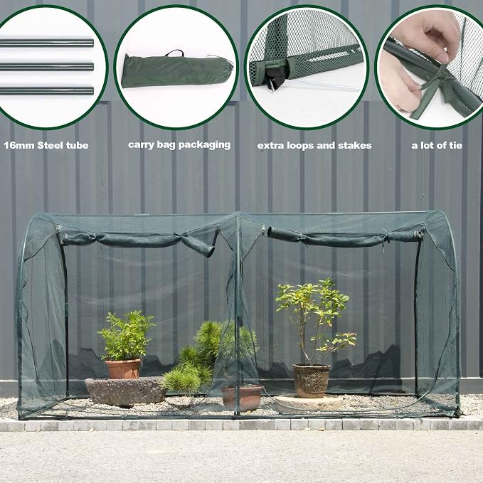Large Tunnel 8.2'x4' Plant Netting Cover 4FT Tall Crop Cage Netting Pest Guard - Image 3
