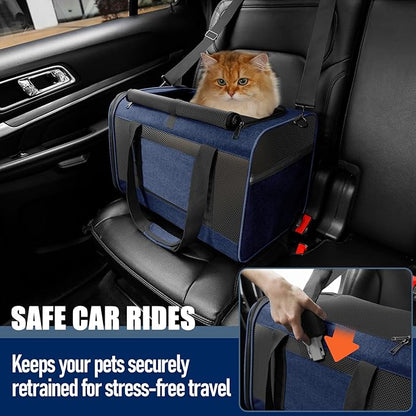 Dog Carrier Soft/Cat Crates Large Cat 20 to 25 pounds/Softsided Pet Car Travel - Image 4