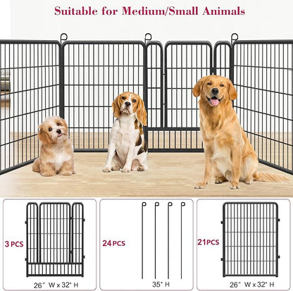 Dog Playpen Outdoor Dog Fence for Yard, 32inch 24 Panels Dog Pens Outside - Image 7