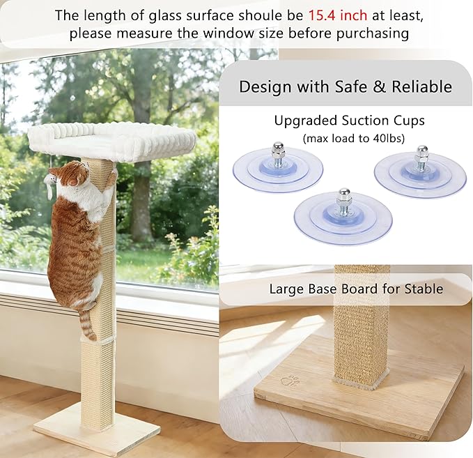 Cat Scratching Post with Large Window Perch - Image 6
