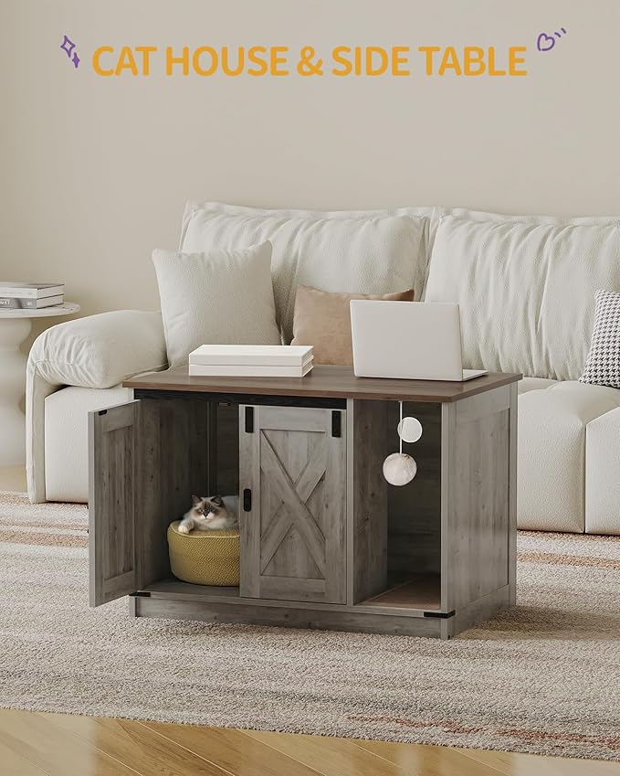 Cat Litter Box Enclosure, Hidden Litter Box Cabinet Furniture - Image 2
