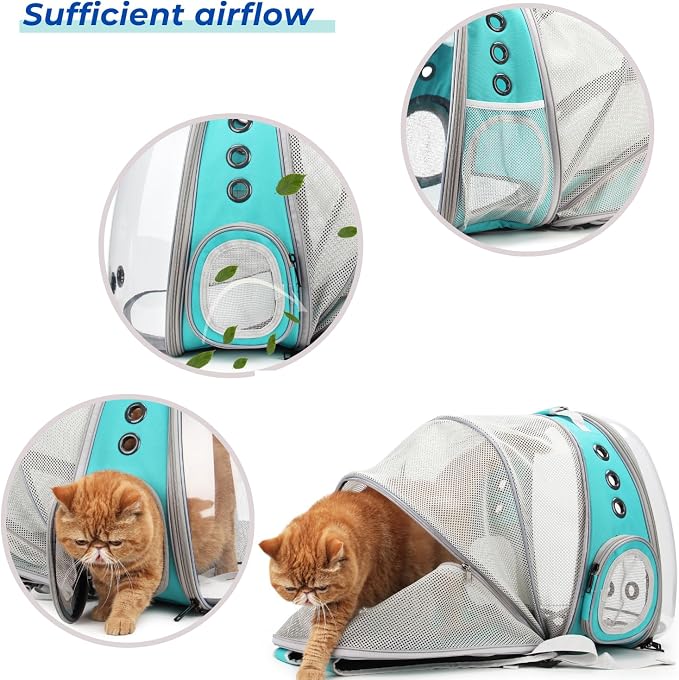Lollimeow Cat Carrier Backpack, Expandable Bubble Pet Carrier - Image 4