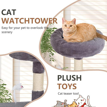 FDW | 36" Cat Tree Tower | Light Gray | Multi-Level Indoor Activity Center - Image 5