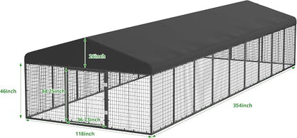 354" x 118" Large Outdoor Dog Enclosure, Heavy Duty Dog Cage - Image 2