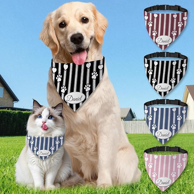 Personalized Dog Bandana Custom Name & Design, Premium Custom Dog Bandana by elesories