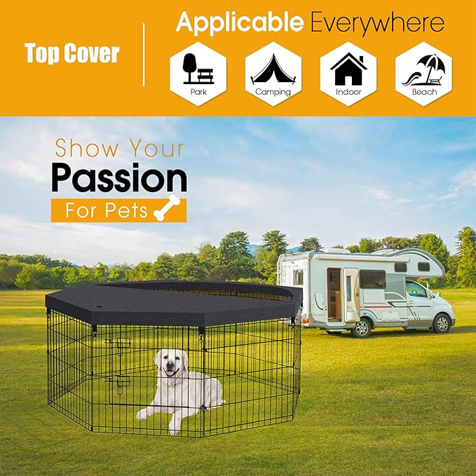 Dog Pen Pet Playpen Dog Fence Pad Indoor Foldable Metal Wire Exercise Puppy - Image 3