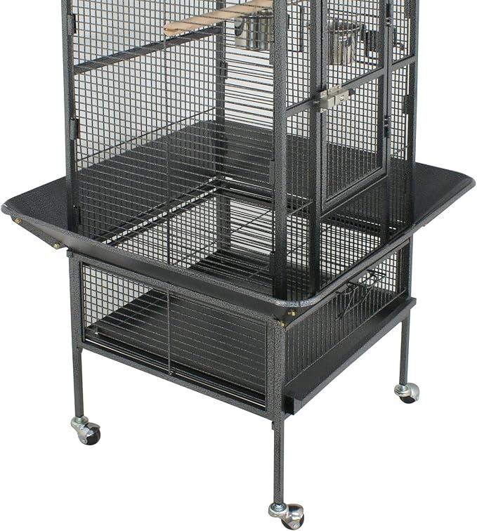 ZENY 61-inch Playtop Parrot Bird Cages, Wrought Iron Large Birdcage - Image 7