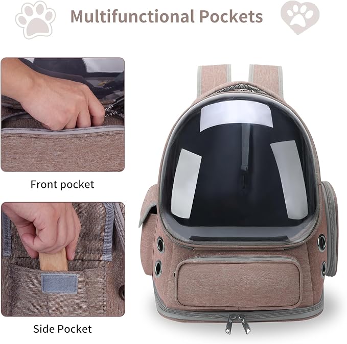 Cat Backpack Carrier for Cats and Small Dogs, Breathable Cat Bubble Backpack - Image 3