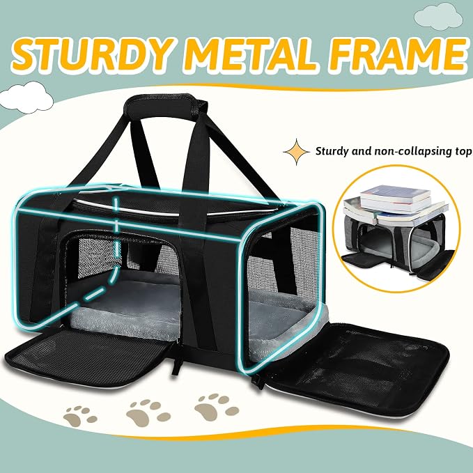 Petskd Pet Carrier 17x11x9.5 Alaska Airline Approved, Pet Travel Carrier Bag - Image 6