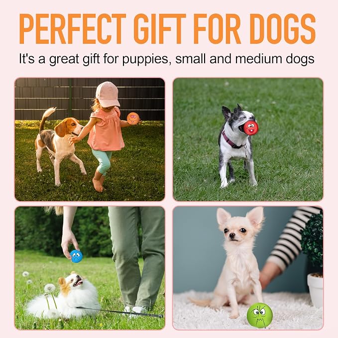 Squeaky Dog Toys Funny Face Chewing Latex Rubber Soft Fetch Play Interactive - Image 8