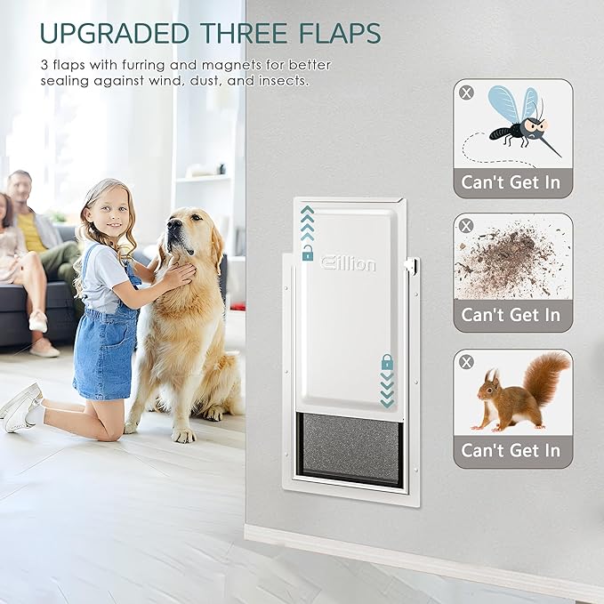 XL Pet Door for Wall Dog Door, 3-Flap XLarge Doggie Door for Exterior Wall - Image 3