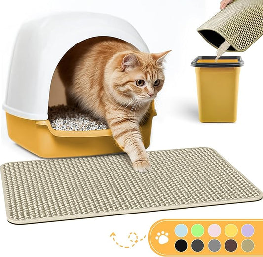 Cat Litter Mat - 23.2'' x 14.6'' Small Litter Trapping Mat, Waterproof by Powools