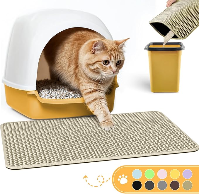 Cat Litter Mat - 23.2'' x 29.1'' Large Litter Trapping Mat, Waterproof by Powools