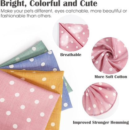 4PCS Spring Dog Bandanas Cat Birthday Cute Soft Cotton Puppy Scarfs Washable - Image 5