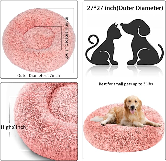 Nisrada Dog Bed for Small Medium Large Dogs, 27 inch Calming Dogs Bed, - Image 4