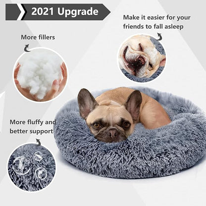 Small Calming Dogs Bed for Small Dogs Anti-Anxiety Machine Washable Fluffy - Image 2