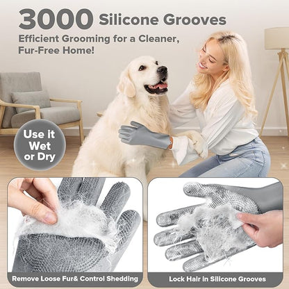 6PCS Pet Grooming Kit for Dogs, Cats and Horses | Dog Washing Gloves | Dog Bath - Image 3