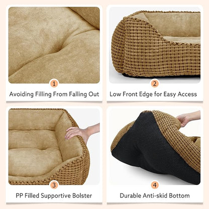 MIXJOY Large Dog Bed for Large Medium Small Dogs, Rectangle Washable Orthopedic - Image 4