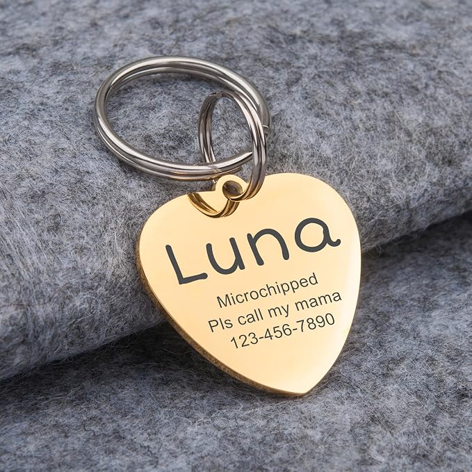 Anavia Personalized Pet ID Tags, Stainless Steel Glossy Laser Engraved Dog Cat - Image 6