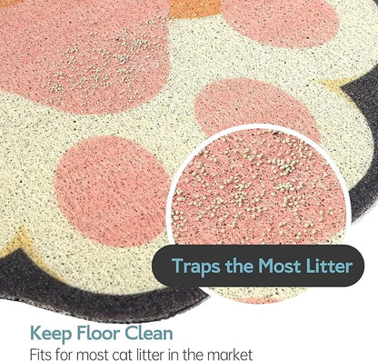 Cute Cat Litter Mat 24”x16”, Litter Box Mat, Litter Trapping Mat, Soft on Kitty - Image 2